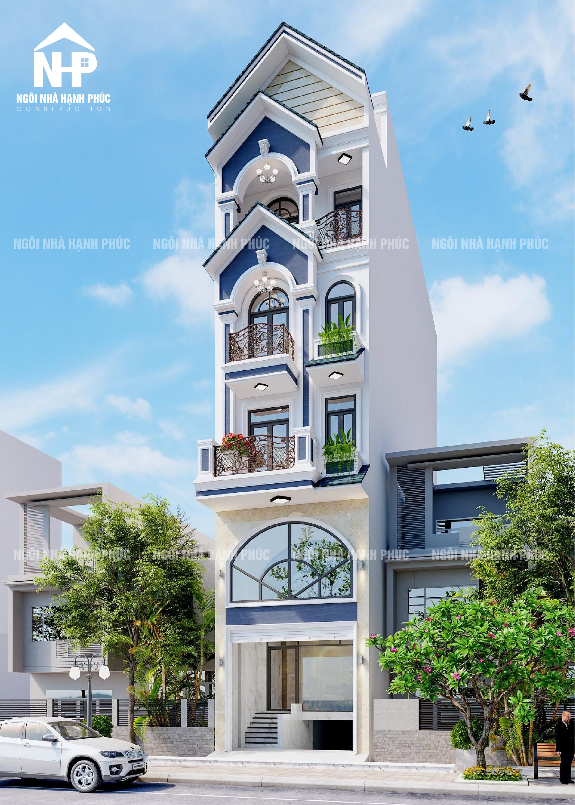 Nhà phố có tầng hầm 5x20m, Quận Tân Phú