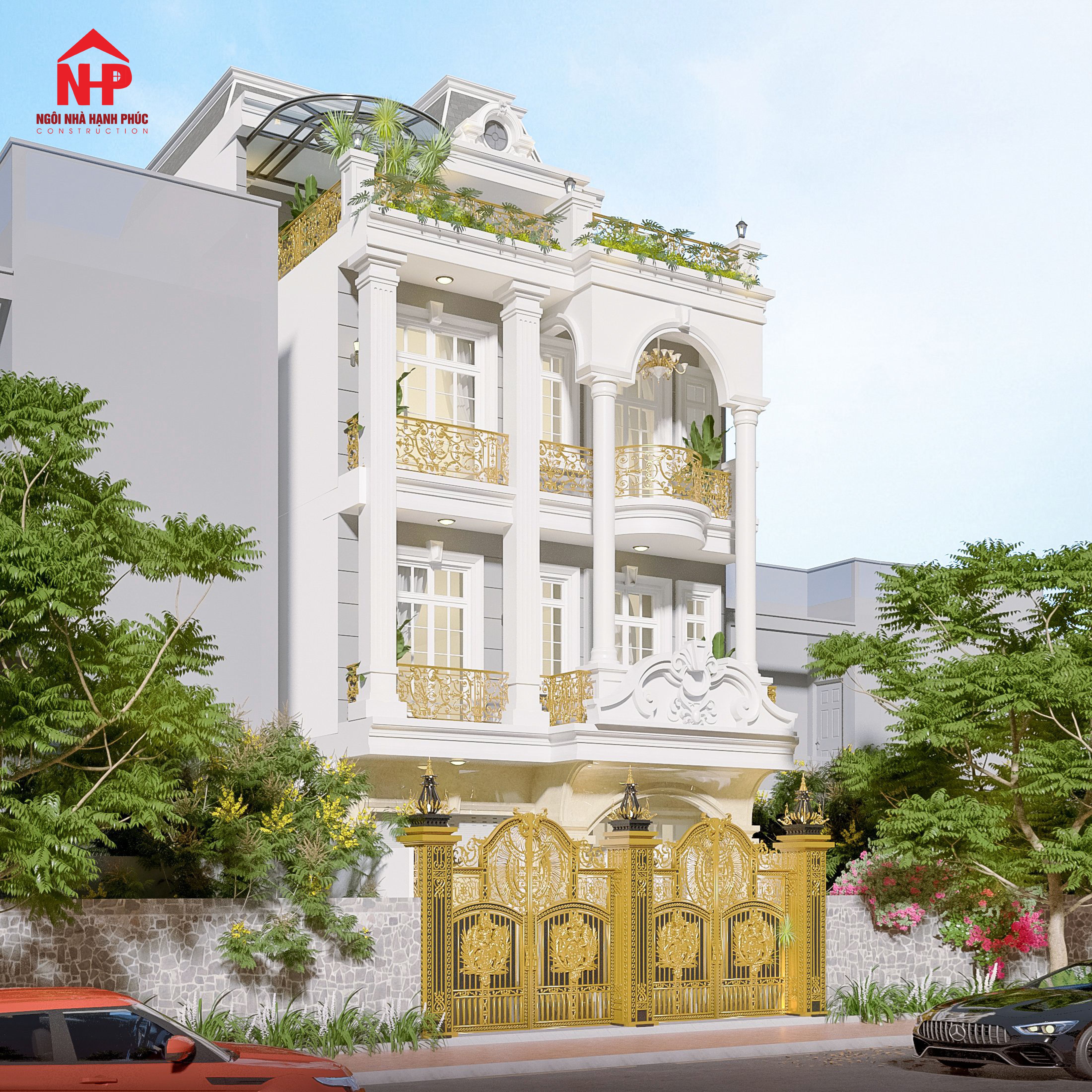 Biệt Thự Tân Cổ Điển Tông Trắng
