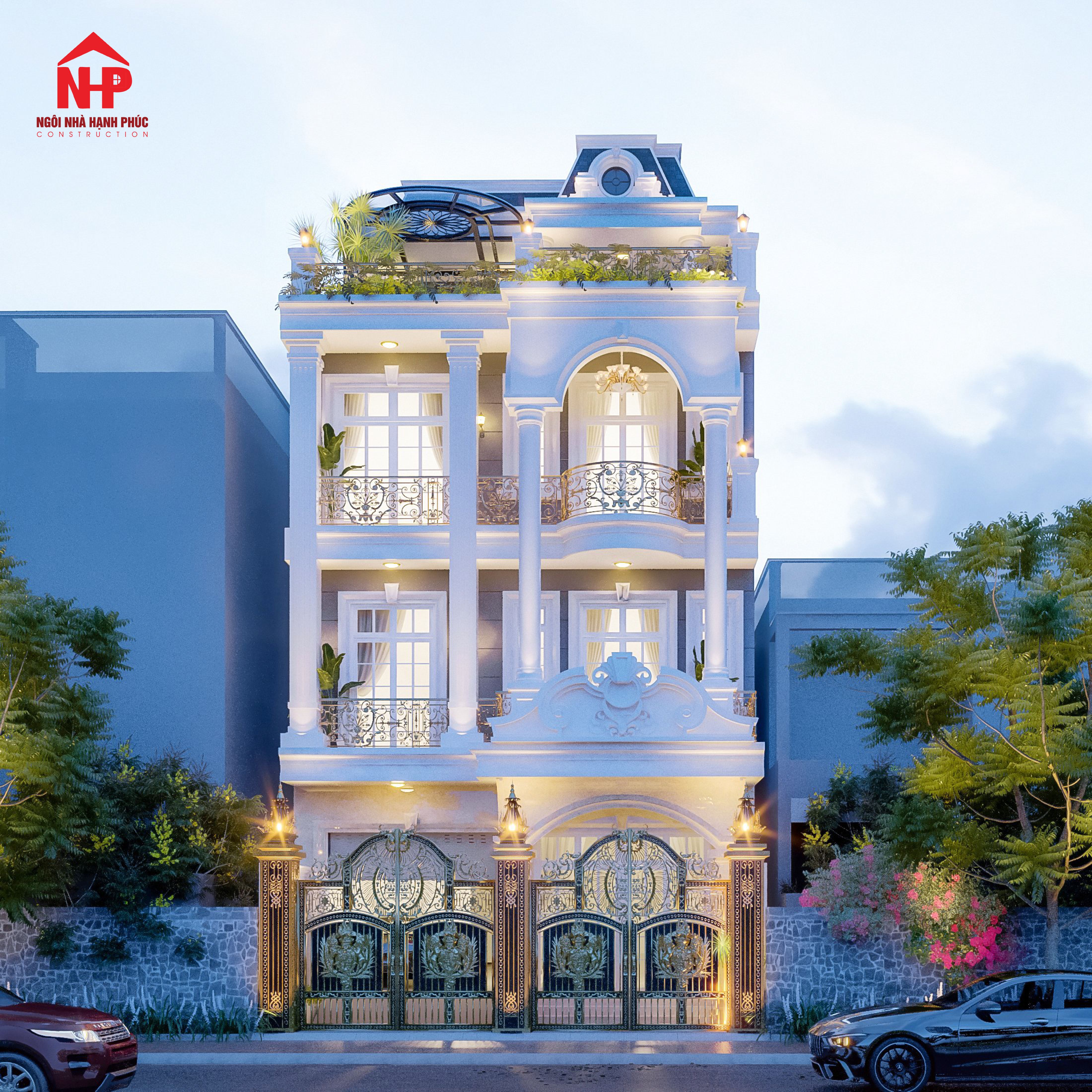 Biệt Thự Tân Cổ Điển Tông Trắng