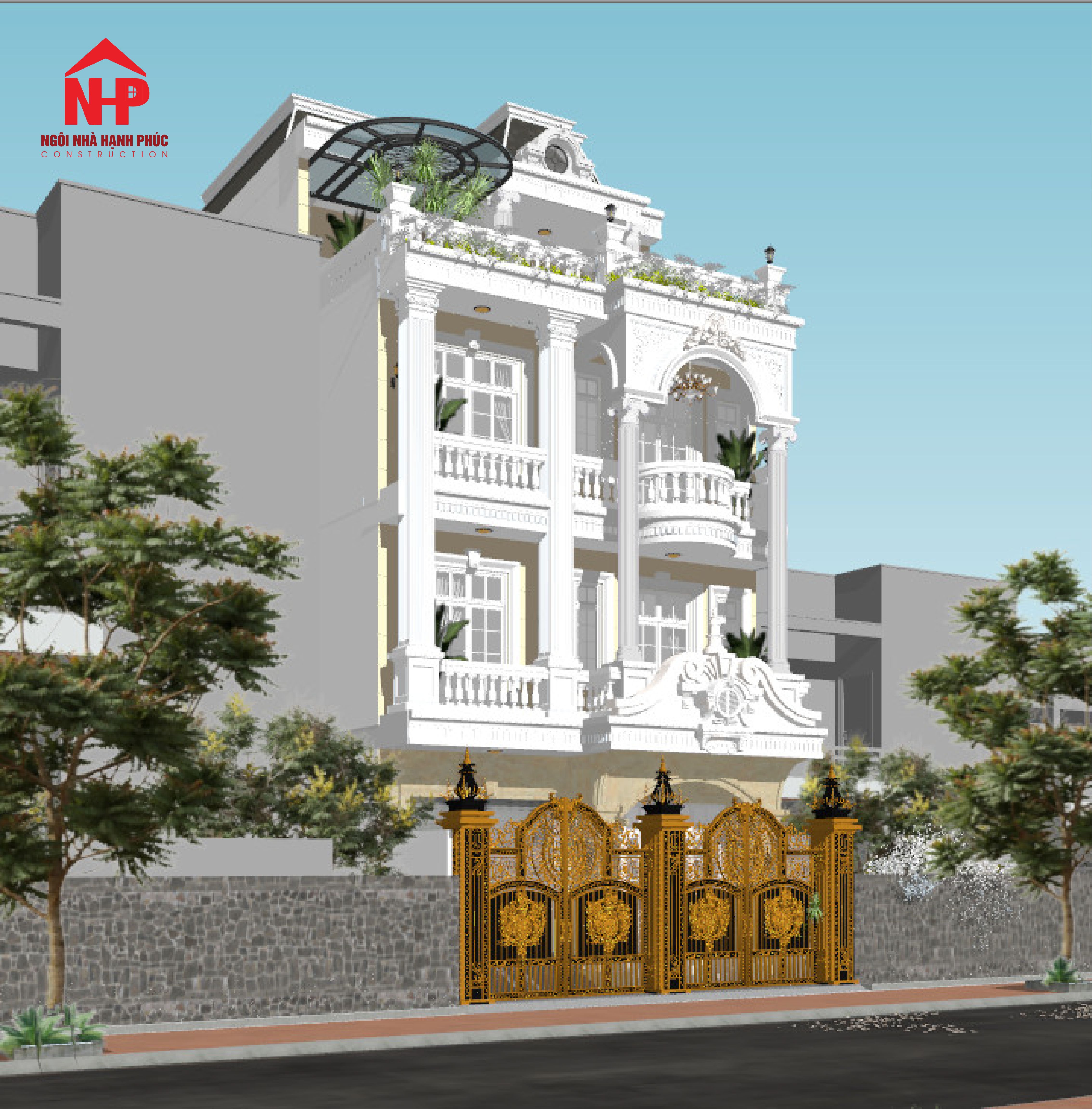 Biệt Thự Tân Cổ Điển Tông Trắng