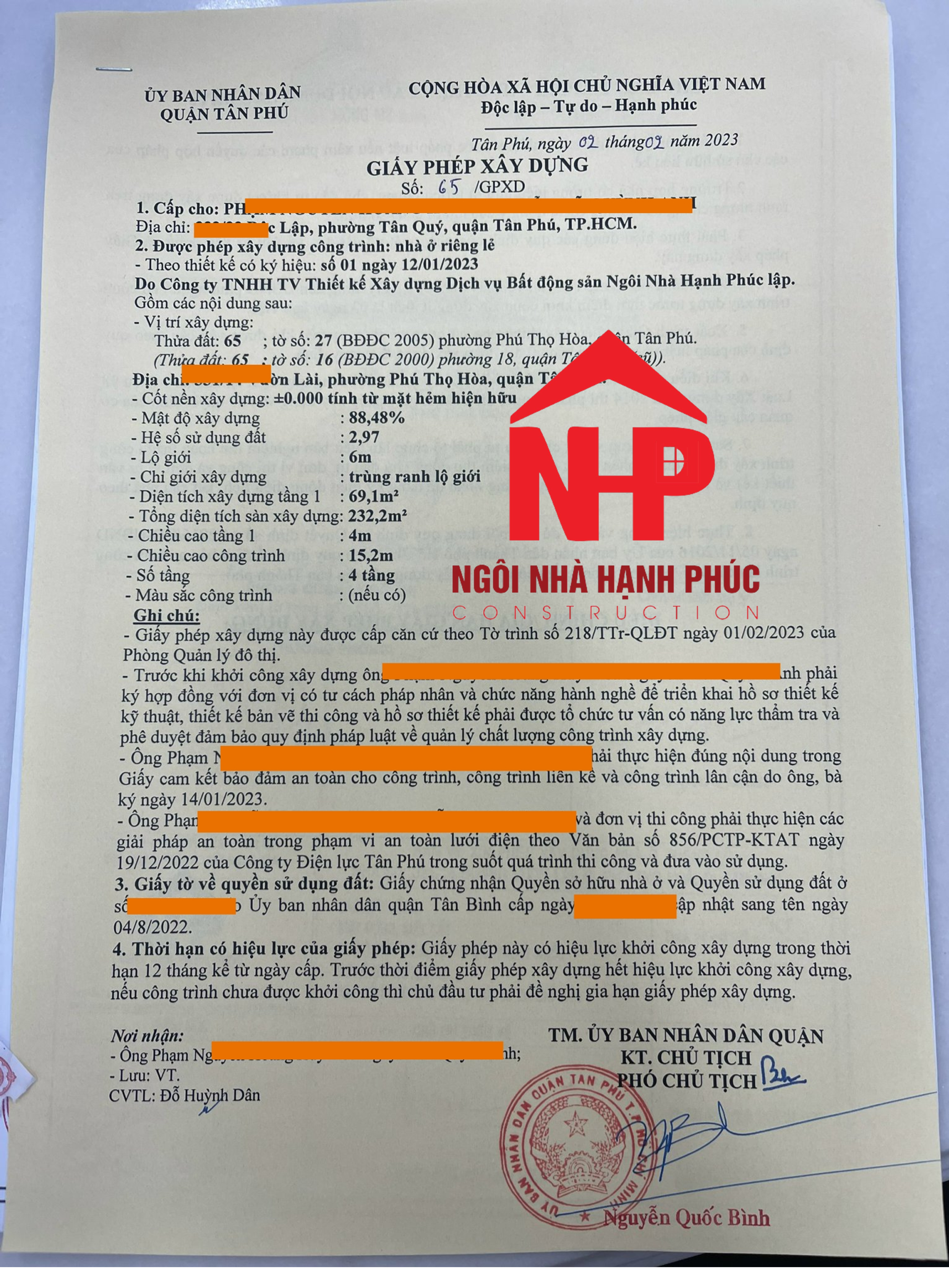 GIẤY PHÉP XÂY DỰNG GỬI KHÁCH HÀNG(2/2023)