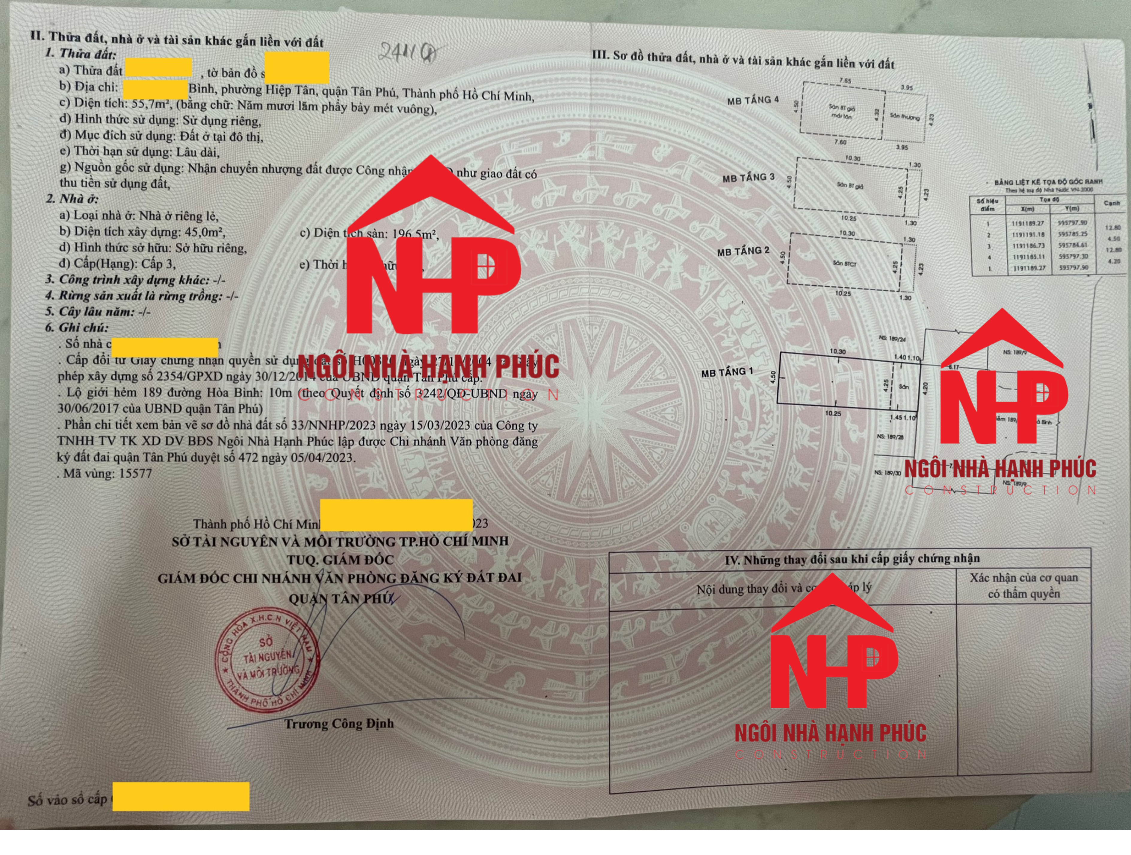 Sổ hồng trao tay 23-5