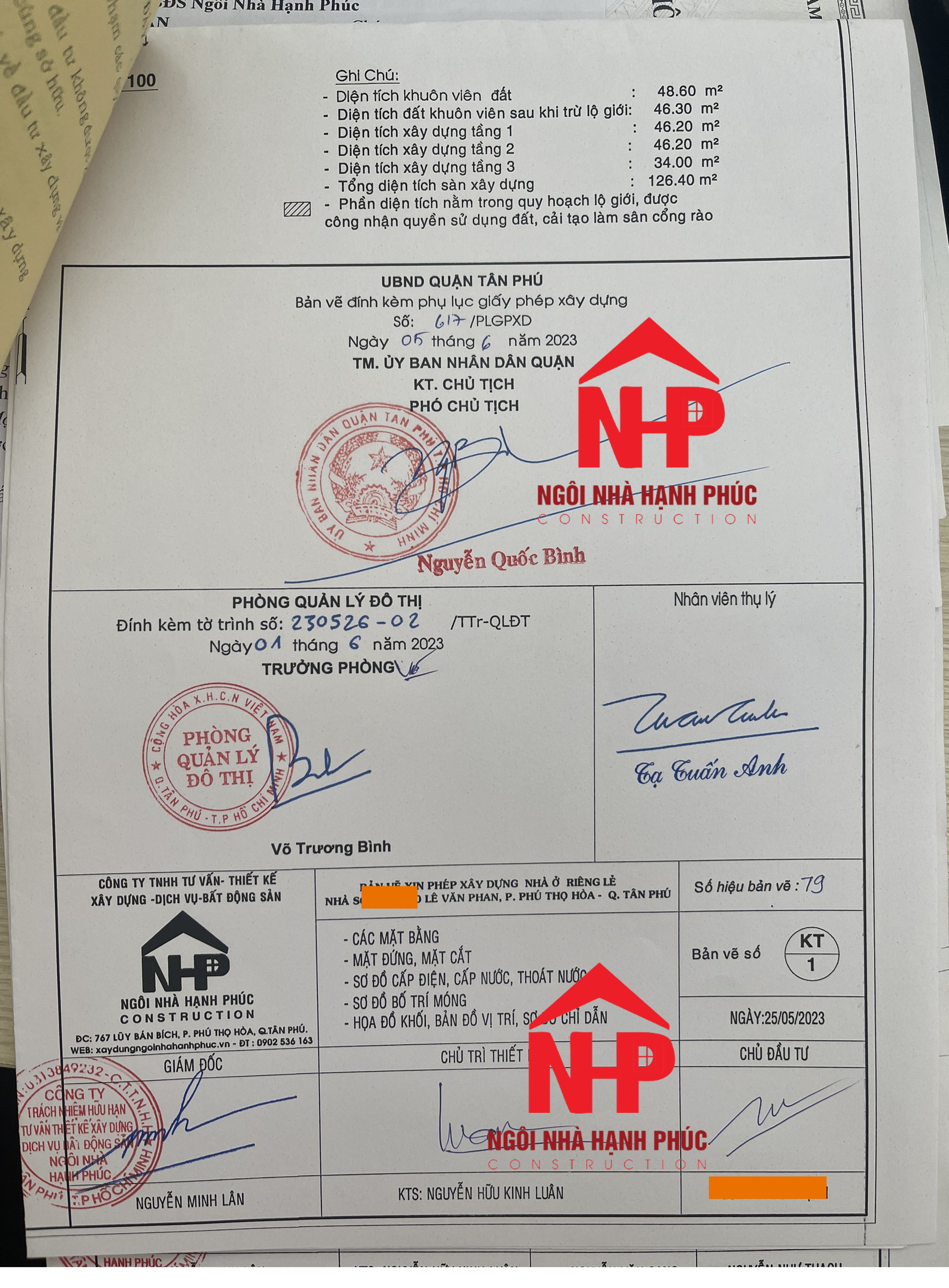 Hoàn thành hồ sơ pháp lý Điều chỉnh giấy phép xây dựng cho khách hàng 13/06