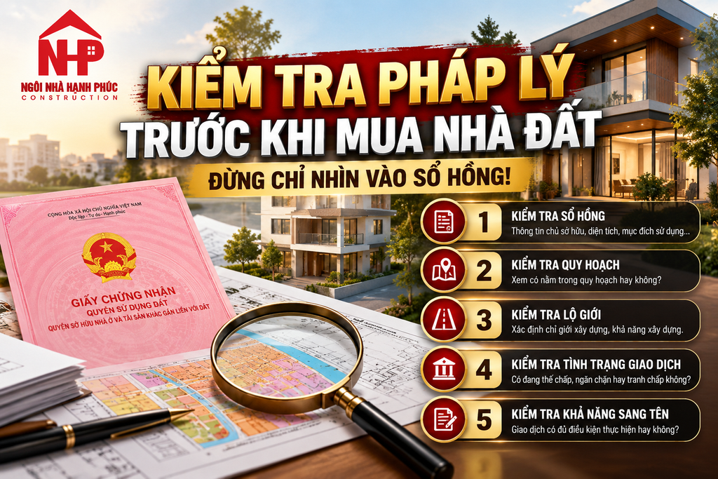 KIỂM TRA PHÁP LÝ NHÀ ĐẤT TRƯỚC KHI MUA: 5 NỘI DUNG QUAN TRỌNG KHÔNG NÊN BỎ QUA